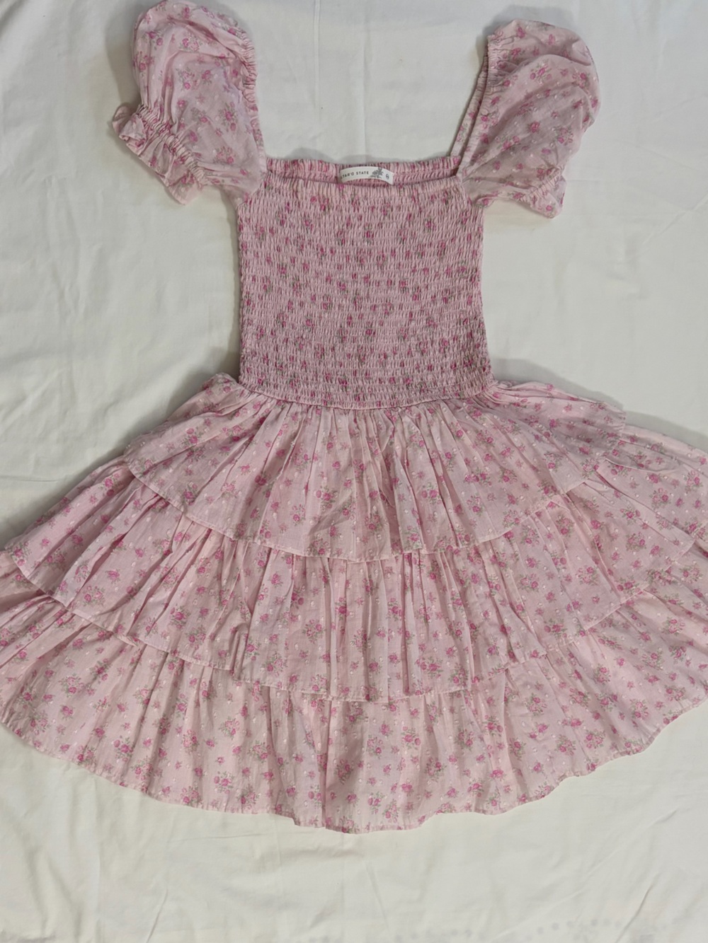 NWT Alter’d State Girls' Pink Floral Tiered Dress